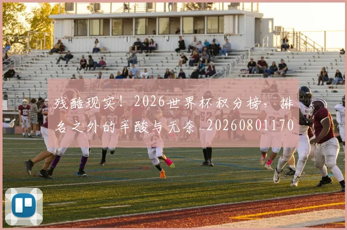 残酷现实!2026世界杯积分榜,排名之外的辛酸与无奈_20260801170848